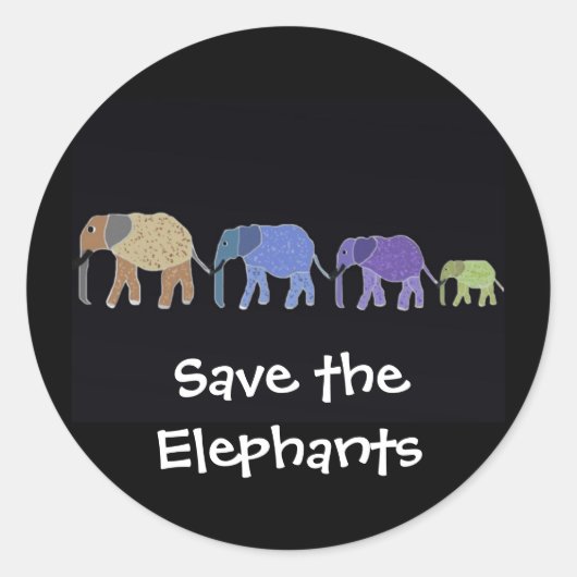 Die Sticker für Elephanten gerettet (Vorderseite)
