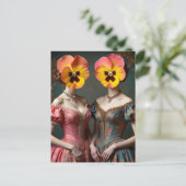 Die Stiefmütterchen-Kopf-Frauen Postkarte (Stehend Vorderseite)