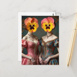 Die Stiefmütterchen-Kopf-Frauen Postkarte