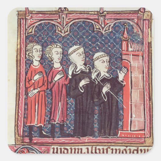 Die Stiftung eines Klosters Quadratischer Aufkleber (Vorderseite)