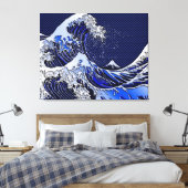 Die Stile der Chromfaser der Great Hokusai Wave Leinwanddruck (Insitu (Schlafzimmer))