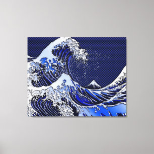 Die Stile der Chromfaser der Great Hokusai Wave Leinwanddruck