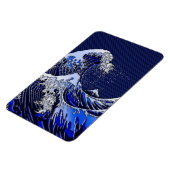 Die Stile der Chromfaser der Great Hokusai Wave Magnet (Linke Seite)