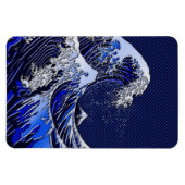 Die Stile der Chromfaser der Great Hokusai Wave Magnet (Horizontal)