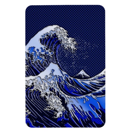 Die Stile der Chromfaser der Great Hokusai Wave Magnet (Vertikal)