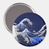 Die Stile der Chromfaser der Great Hokusai Wave Magnet (Vorderseite/Rückseite)