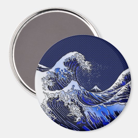 Die Stile der Chromfaser der Great Hokusai Wave Magnet (Vorderseite/Rückseite)