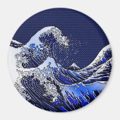Die Stile der Chromfaser der Great Hokusai Wave Magnet (Vorne)