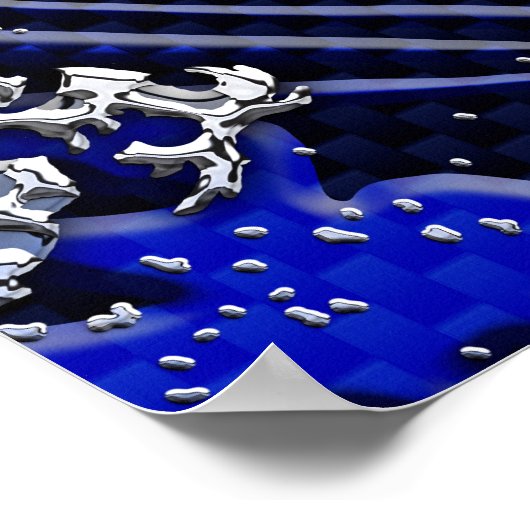 Die Stile der Chromfaser der Great Hokusai Wave Poster (Ecke)