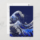 Die Stile der Chromfaser der Great Hokusai Wave Postkarte (Vorne/Hinten)