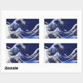 Die Stile der Chromfaser der Great Hokusai Wave Rechteckiger Aufkleber (Blatt)