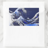 Die Stile der Chromfaser der Great Hokusai Wave Rechteckiger Aufkleber (Tasche)