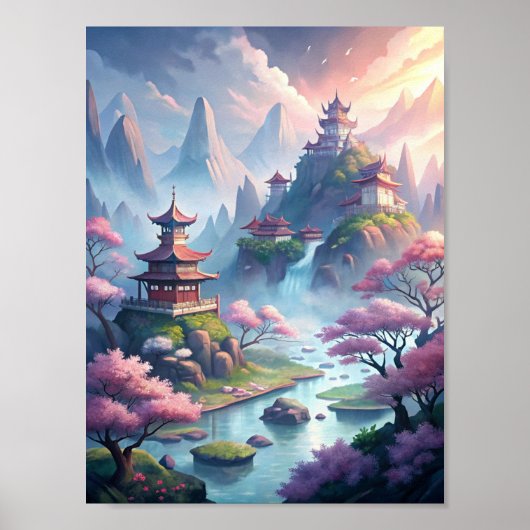 Die Stille der alten China: Misty Mountains und Ti Poster (Vorne)