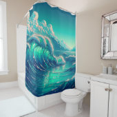 "Die Stille der Seascape: Die Embrace des Ozeans" Duschvorhang (Beispiel)