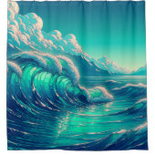 "Die Stille der Seascape: Die Embrace des Ozeans" Duschvorhang (Vorderseite)