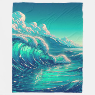 "Die Stille der Seascape: Die Embrace des Ozeans" Fleecedecke