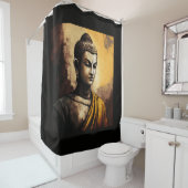 Die Stille der Zen-Buddha-Aquarellmeditation Duschvorhang (Beispiel)