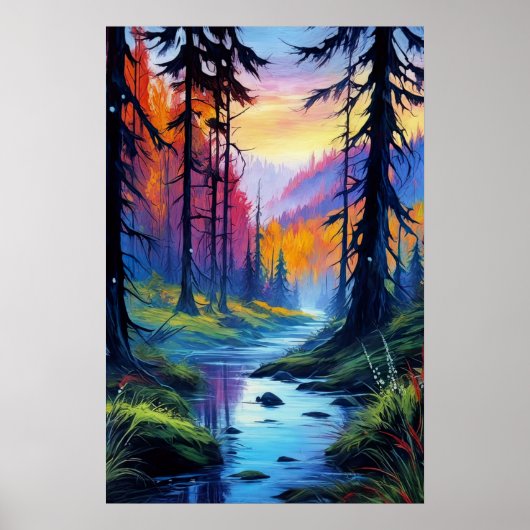 Die Stille des Herbstes, lebhafte Farben Poster (Vorne)