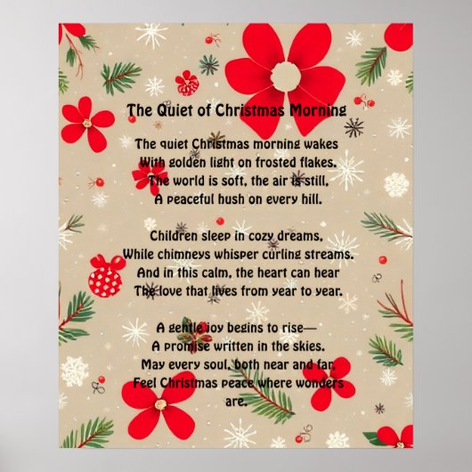 Die Stille des Weihnachtsmorgens Poster (Vorne)