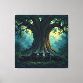 Die stille Eleganz der Pantherfamilie Leinwanddruck (Vorderseite)