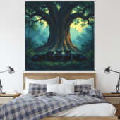 Die stille Eleganz der Pantherfamilie Leinwanddruck (Insitu (Schlafzimmer))