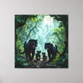 Die stille Eleganz der Pantherfamilie Leinwanddruck (Vorderseite)