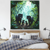Die stille Eleganz der Pantherfamilie Leinwanddruck (Insitu (Schlafzimmer))