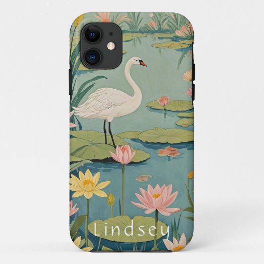Die Stille: Lily Pond Swan Case-Mate iPhone Hülle (Rückseite)