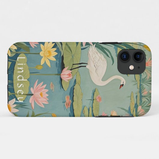Die Stille: Lily Pond Swan Case-Mate iPhone Hülle (Rückseite (Horizontal))
