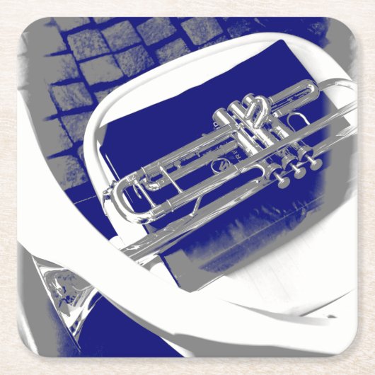 Die stille Trompete Rechteckiger Pappuntersetzer (Vorderseite)