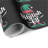 Die stilvolle Elf-Gruppe passt zu Weihnachten der Geschenkpapier (Rolleneckpunkt)