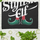 Die stilvolle Elf-Gruppe passt zu Weihnachten der  Geschirrtuch (Gefaltet)