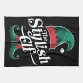 Die stilvolle Elf-Gruppe passt zu Weihnachten der Geschirrtuch (Horizontal)