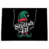 Die stilvolle Elf-Gruppe passt zu Weihnachten der Große Geschenktüte (Vorderseite)