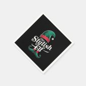 Die stilvolle Elf-Gruppe passt zu Weihnachten der Serviette (Ecke)