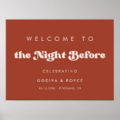 Die stilvolle Terracotta Willkommen in The Night B Poster (Vorne)