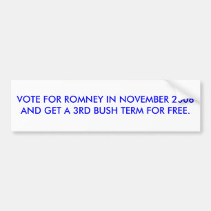 DIE STIMME FÜR ROMNEY IM NOVEMBER 2008 ERHALTEN EI AUTOAUFKLEBER