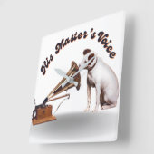 Die Stimme seines Meisters Quadratische Wanduhr (Winkel)