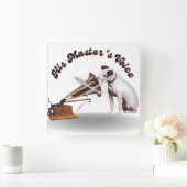 Die Stimme seines Meisters Quadratische Wanduhr (Zuhause)