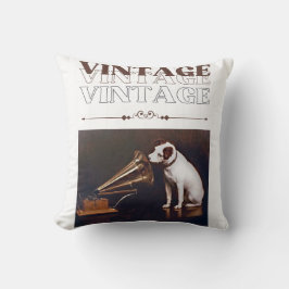 Die Stimme seines Meisters Vintag gestapelt Kissen