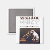 Die Stimme seines Meisters Vintag gestapelt Magnet (Vorderseite/Rückseite)