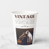 Die Stimme seines Meisters Vintag gestapelt Pappbecher (Rückseite)