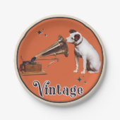 Die Stimme seines Meisters Vintag Pappteller (Vorderseite)