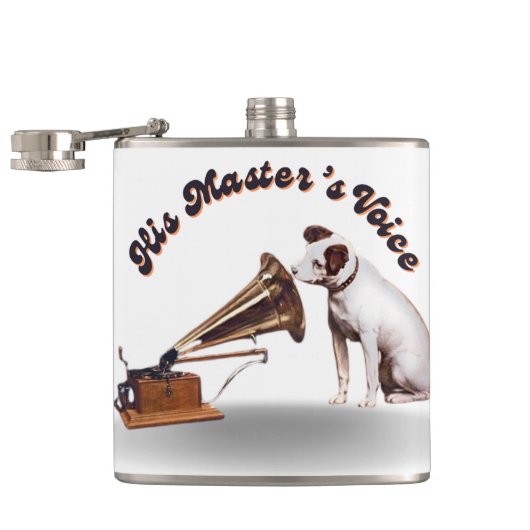 Die Stimme seines Meisters Vinyl wackelte Flask Flachmann (Geöffnet)