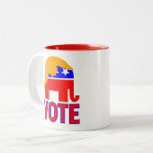 Die Stimmen der republikanischen Elefanten lauten Zweifarbige Tasse (Vorderseite Links)