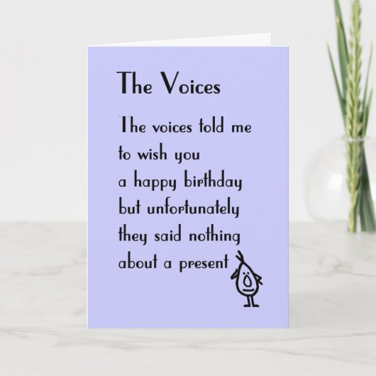 Die Stimmen - ein Geburtstagsgedicht Karte (Vorderseite)