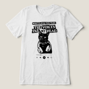 Die Stimmen In Meinem Kopf Schwarzer Katze Musikpl Tri-Blend Shirt