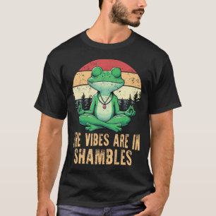 Die Stimmung Ist Im Chaos Retro Lustiger Frosch Yo T-Shirt