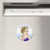 Die Stimmung von heute: Die Retrofrau Drehe den Vo Magnet (In Situ (Geschirrspüler))