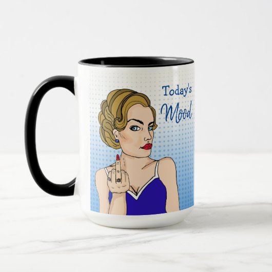 Die Stimmung von heute, Retro Lady Drehe den Vogel Tasse (Links)